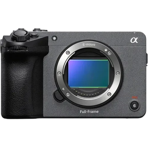 Sony FX5 vista frontal sem lente, mostrando o sensor Full Frame