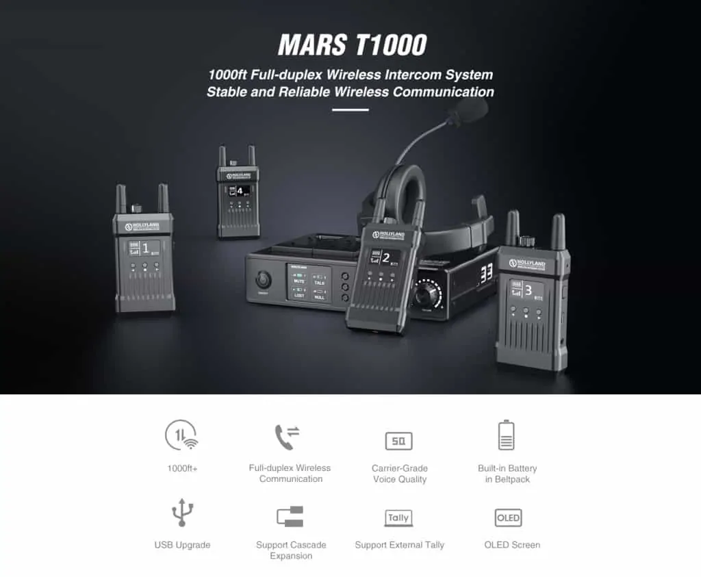 Intercom Wireless Mars T1000 Full Duplex Hollyland