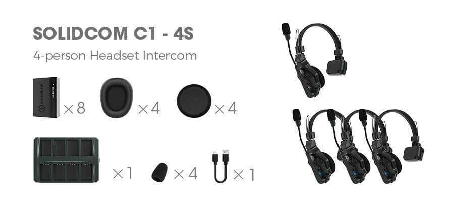 Intercom Hollyland Solidcom C1 - 4S Wireless (4 headsets)